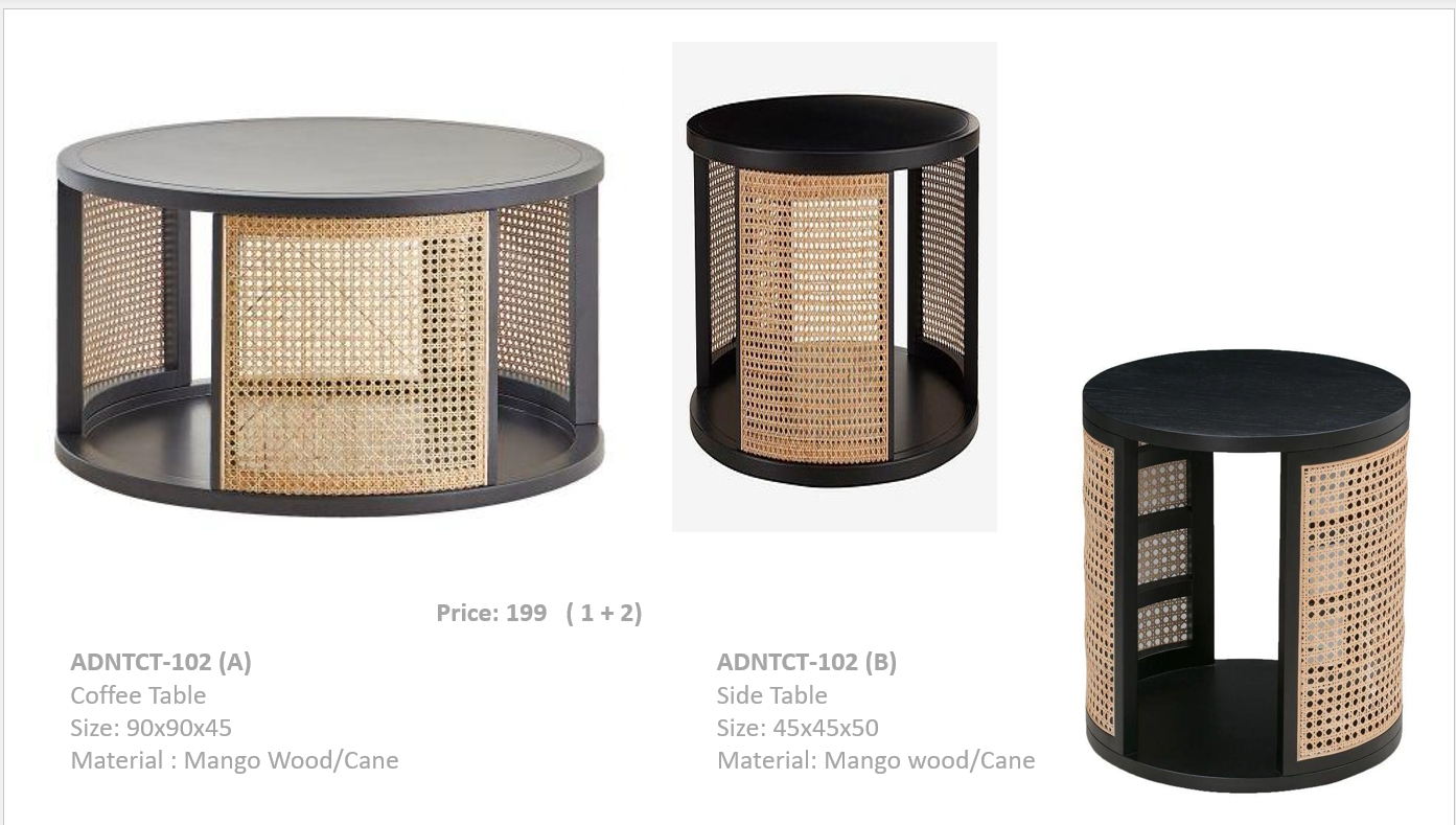 RATTAN COFFEE & SITE TABLE